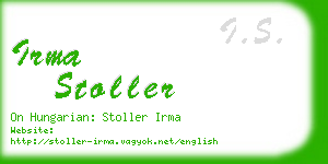 irma stoller business card